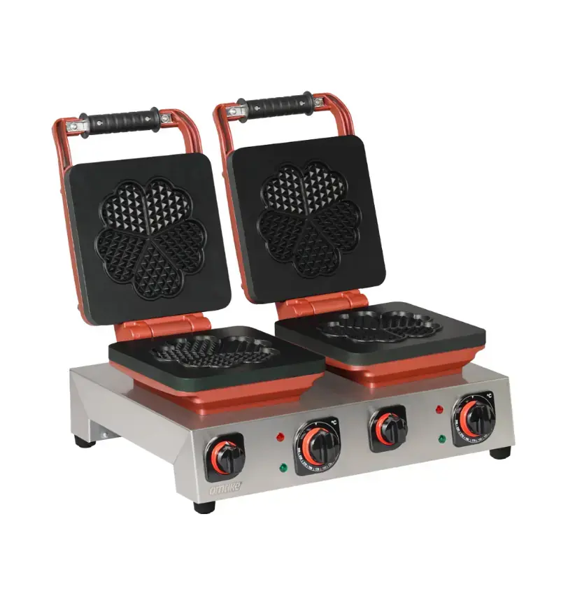 Omake WFL21.E22 - Kalp Ø190 Çiçek Waffle Makinesi, Çiftli - 1