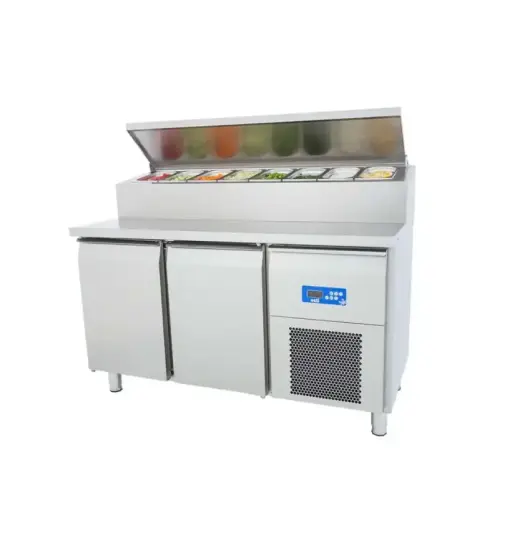 Öztiryakiler 2 Kapılı Tezgah Tip Buzdolabı Pizza Hazırlık Tablalı 142x70 Cm 301 Lt