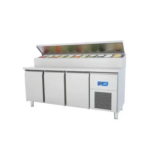 Öztiryakiler 3 Kapılı Tezgah Tip Buzdolabı Pizza Hazırlık Tablalı 188x70 Cm 457 Lt