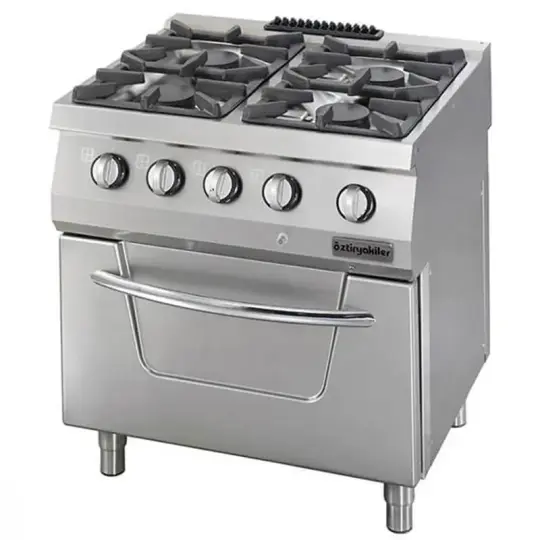 Öztiryakiler 700 Seri Elektrikli Fırınlı Kuzine, 4 Gözlü Gazlı Ocak