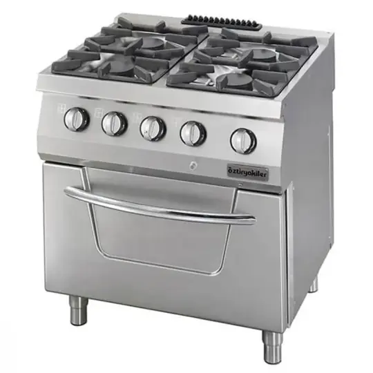   Öztiryakiler 700 Seri Elektrikli Fırınlı Kuzine, 4 Gözlü Gazlı Ocak