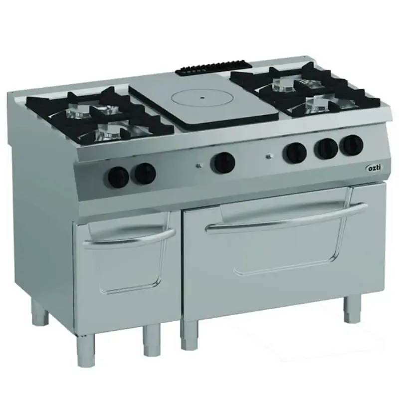 Öztiryakiler 700 Seri Gazlı Fırınlı Kuzine, 4 Gözlü Gazlı Ocak, 1 Kapalı Döküm, 120x70x85 cm - 1