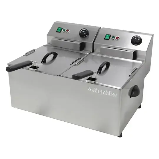   Öztiryakiler Elektrikli Fritöz, Çiftli, 16 lt, Monofaze, 6 kW, 53x43x31 cm