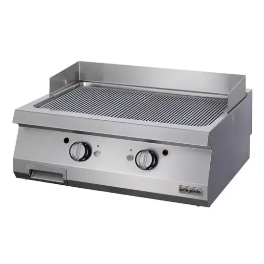   Öztiryakiler Gazlı Grill Plate, Oluklu, 80x70x30 cm, Krom Kaplı