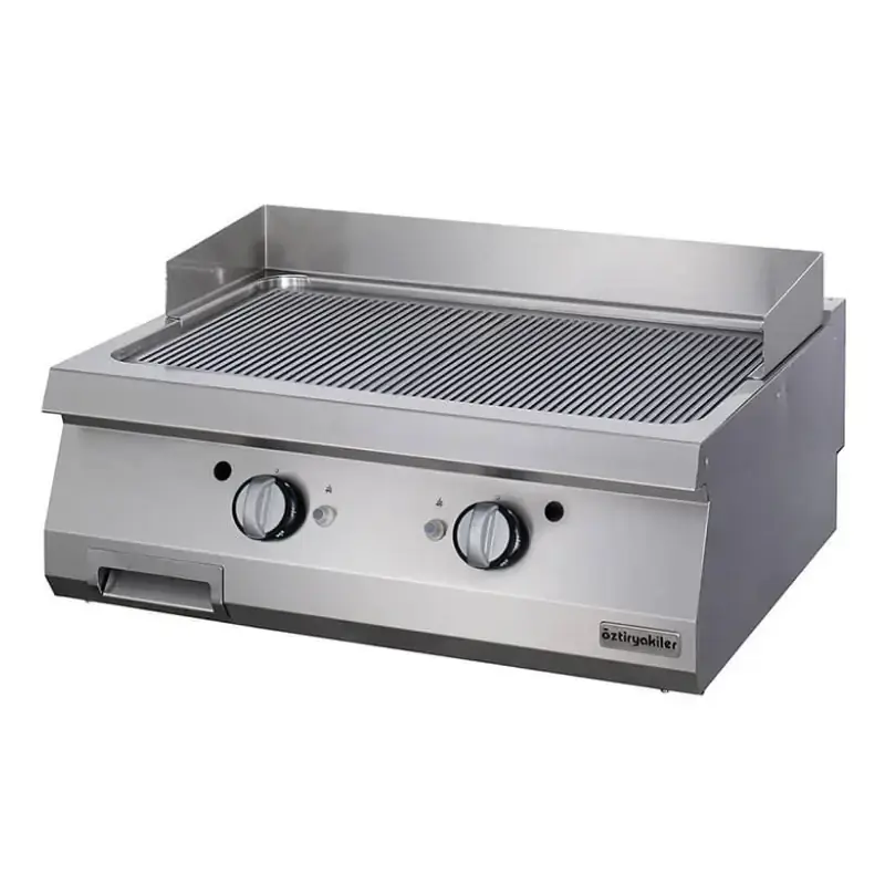 Öztiryakiler  Gazlı Grill Plate, Oluklu, Sert Krom Kaplı, 80x90x30 cm - 1