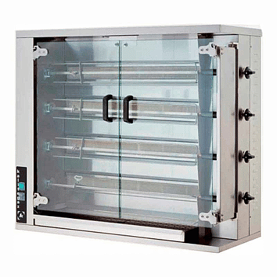 Öztiryakiler Gazlı Piliç Çevirme Makinesi, 4 Şiş, 16-20 Piliç Kapasitesi Ürün Kodu : 1M.8845.0CRG4.00 - 1