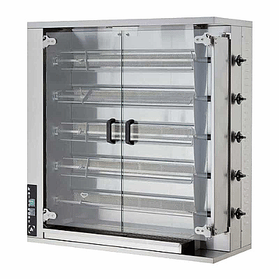 Öztiryakiler Gazlı Piliç Çevirme Makinesi, 5 Şiş, 20-25 Piliç Kapasitesi Ürün Kodu : 1M.8845.0CRG5.00