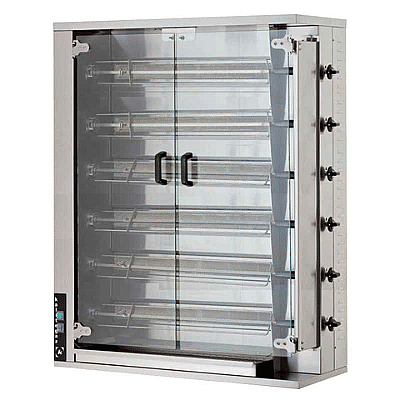 Öztiryakiler Gazlı Piliç Çevirme Makinesi, 6 Şiş, 24-30 Piliç Kapasitesi Ürün Kodu : 1M.8845.0CRG6.00