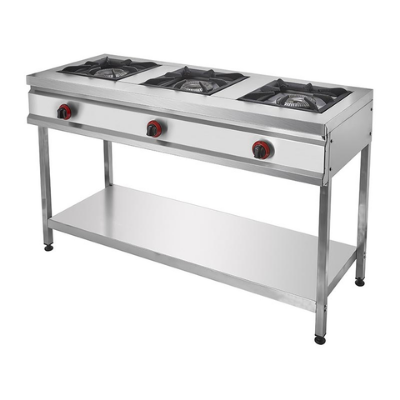 Remta CEJ25(L) Ayaklı Taban Raflı Lokanta Ocağı, 3 Gözlü,