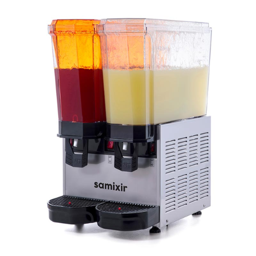 Samixir Klasik Twin Soğuk İçecek Dispenseri, 20+20 L, Fıskiyeli, Inox - 1
