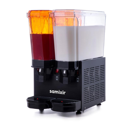 Samixir Klasik Twin Soğuk İçecek Dispenseri, 20+20 L, Fıskiyeli ve Karıştırıcılı, Siyah - 1
