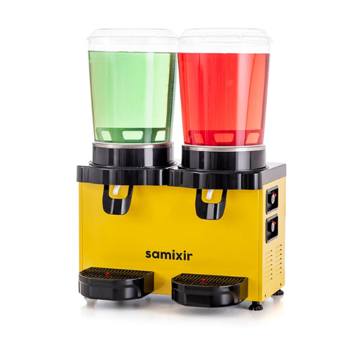 Samixir M10 Twin Soğuk İçecek Dispenseri, 10 L+10 L, Panaromik, Sarı