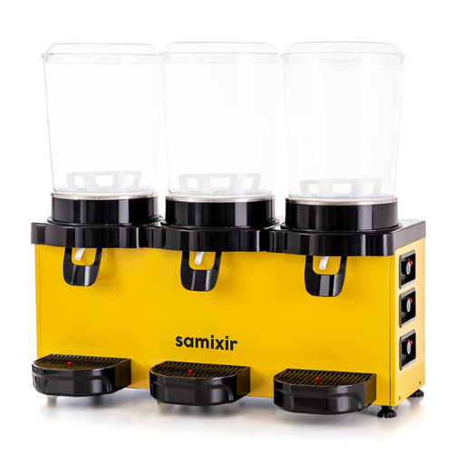 Samixir MMM30 Triple Soğuk İçecek Dispenseri, 10 L+10 L+10 L, Panaromik, Sarı - 2