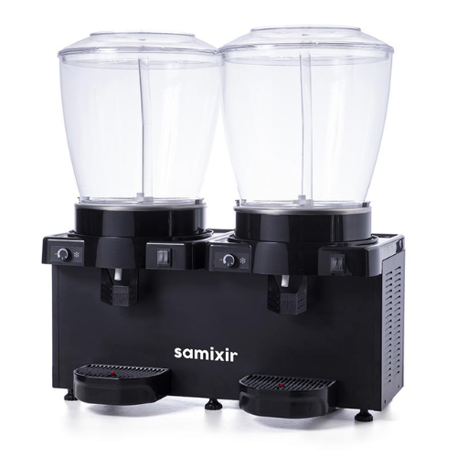 Samixir Twin Soğuk İçecek Dispenseri, 22+22 L, Panaromik, Analog, Fıskiyeli, Siyah - 2