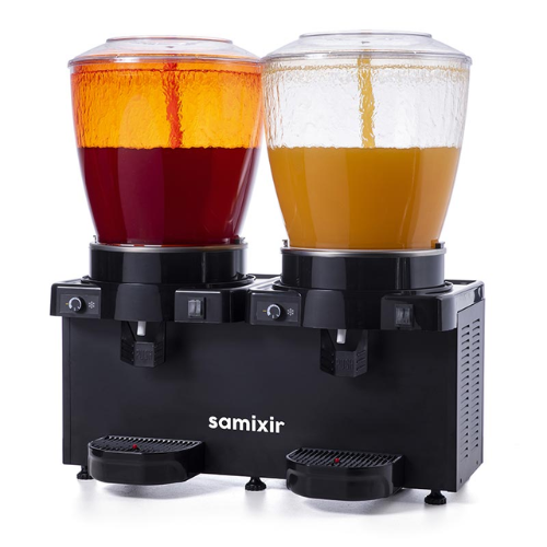 Samixir Twin Soğuk İçecek Dispenseri, 22+22 L, Panaromik, Analog, Fıskiyeli, Siyah - 1