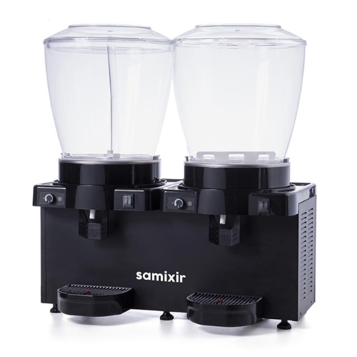 Samixir Twin Soğuk İçecek Dispenseri, 22+22 L, Panaromik, Analog, Fıskiyeli ve Karıştırıcılı, Siyah - 2