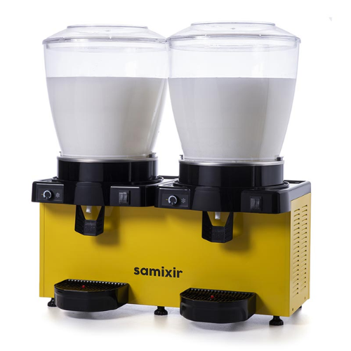 Samixir Twin Soğuk İçecek Dispenseri, 22+22 L, Panaromik, Analog, Karıştırıcılı, Sarı - 1