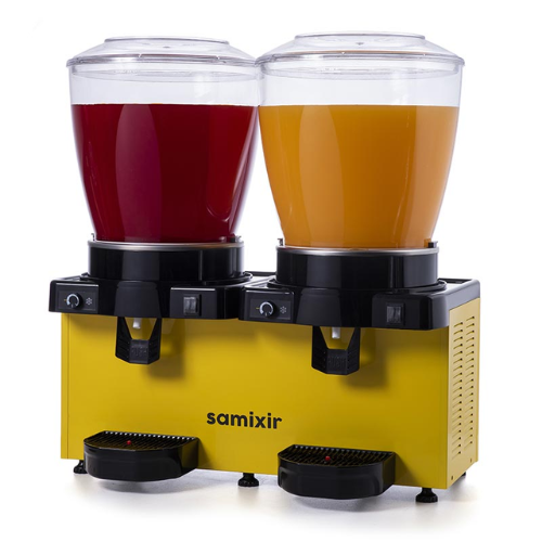Samixir Twin Soğuk İçecek Dispenseri, 22+22 L, Panaromik, Analog, Karıştırıcılı, Sarı - 2