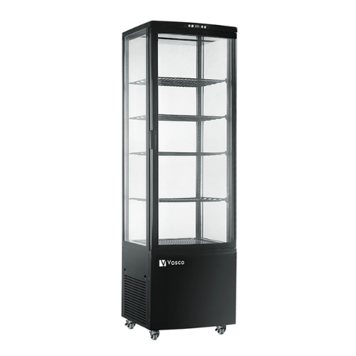 Vosco VFT-280L-S Dik Tip Soğuk Teşhir Dolabı, 280 L, Siyah - 1