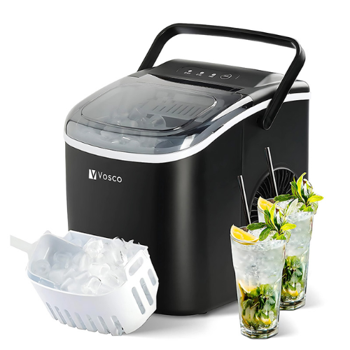 Vosco VHZB-12H Set Üstü Parmak Buz Makinesi, 12 kg/gün Kapasiteli, Siyah