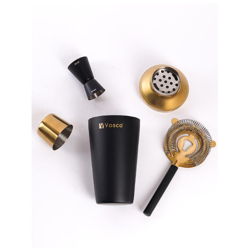 Vosco VSCG-3 3 Parça Golden Bar Kokteyl Seti, Siyah - 2